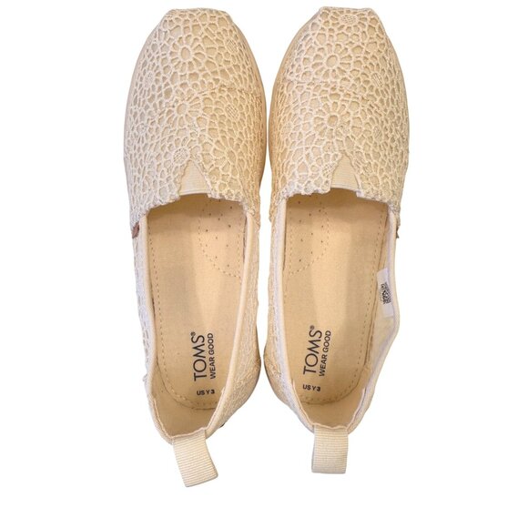 Toms Youth Alpargata Size 3 Natural Moroccan Crochet NWT $60 - Picture 8 of 11